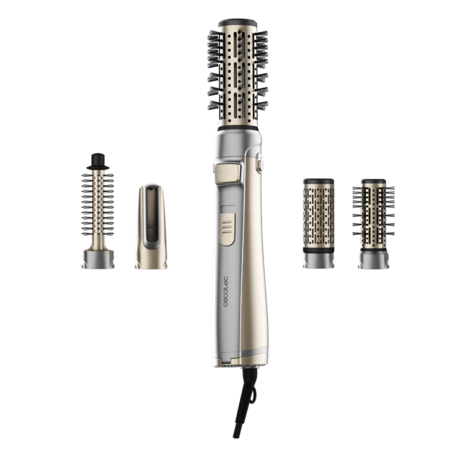 CeramicCare 5in1 AirBrush Gyro Rotierende Warmluftbürste – mit 5 Aufsätzen, Trocknet, lockt, stylt und verleiht Volumen, Bidirektionale Rotation, Keramikbeschichtung, Ionen-Funktion, 1100 W, Kühle Spitze, 3 Temperatur- und Geschwindigkeitsstufen