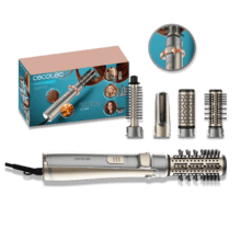 CeramicCare 5in1 AirBrush Gyro Rotierende Warmluftbürste – mit 5 Aufsätzen, Trocknet, lockt, stylt und verleiht Volumen, Bidirektionale Rotation, Keramikbeschichtung, Ionen-Funktion, 1100 W, Kühle Spitze, 3 Temperatur- und Geschwindigkeitsstufen