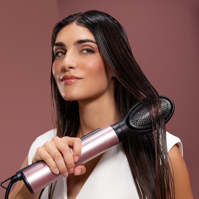 CeramicCare 10in1 AirBrush Cepillo de Aire con 10 Accesorios, Secador, Alisador, Rizador, Voluminizador y Difusor, Pantalla Digital, Función Iónica, 1200W, Revestimiento de Cerámica, Control Inteligente de Temperatura, 3 Modos de Calor y Velocidad