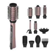 CeramicCare 10in1 AirBrush Cepillo de Aire con 10 Accesorios, Secador, Alisador, Rizador, Voluminizador y Difusor, Pantalla Digital, Función Iónica, 1200W, Revestimiento de Cerámica, Control Inteligente de Temperatura, 3 Modos de Calor y Velocidad