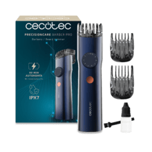 PrecisionCare Barber Pro – Barbero con Cuchillas Japonesas de Acero Inoxidable | Peines Guía Ajustables (0,5-20 mm) con Rueda de Precisión | Batería 90 Min | Waterproof IPX7 | Bloqueo de Viaje | Pantalla LED
