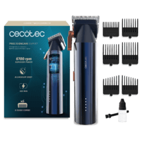 PrecisionCare Expert Tagliacapelli con motore Brushless digitale, 2 velocità, 6 pettini guida, corpo in alluminio, batteria da 2 ore, regolazione della lunghezza da 0,8 a 2 mm, 6700 giri/min.