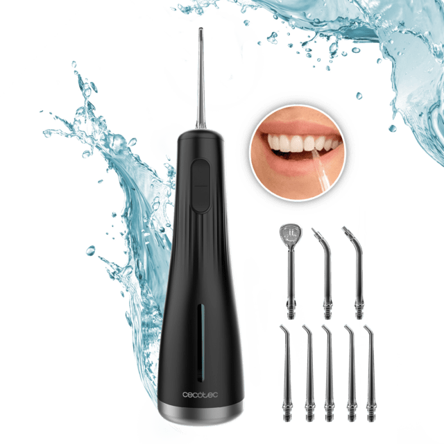 ToothCare Jet Liberty Irrigador Dental Portátil con 1600 Pulsos por Minuto, 8 Boquillas Intercambiables, 4 Modos de Limpieza, Tanque de 250 ml, IPX7 Waterproof, Diseño Compacto y Ligero, 130 PSI
