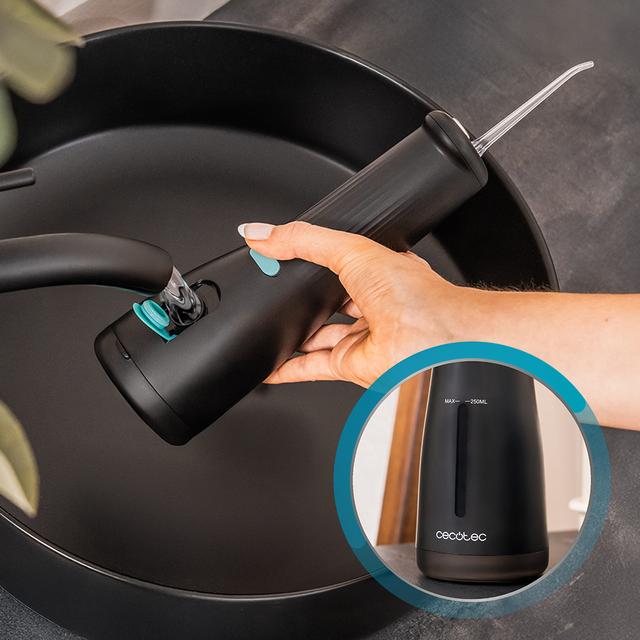 ToothCare Jet Liberty Irrigador Dental Portátil con 1600 Pulsos por Minuto, 8 Boquillas Intercambiables, 4 Modos de Limpieza, Tanque de 250 ml, IPX7 Waterproof, Diseño Compacto y Ligero, 130 PSI
