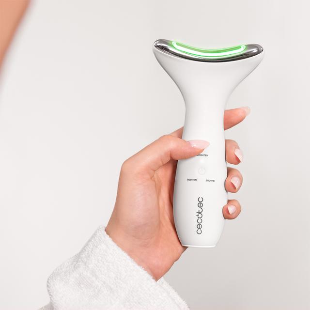 FaceCare Face&Neck Pro Lichttherapie-Gesichtsbürste l Gesicht und Hals l 3 Modi l Rotes, blaues und grünes LED-Licht l 5 EMS-Stufen l Vibration l Wärmefunktion