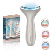 FaceCare Face&Neck Pro Lichttherapie-Gesichtsbürste l Gesicht und Hals l 3 Modi l Rotes, blaues und grünes LED-Licht l 5 EMS-Stufen l Vibration l Wärmefunktion