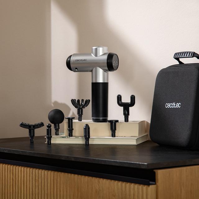 SkinCare Massage Full Recovery Massagepistole mit 99 Intensitätsstufen, Display, Brushless Motor, 8 Massageköpfen, Koffer.
