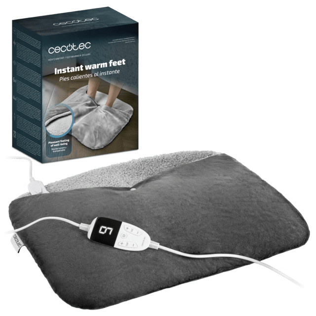 HeatConfort FootWarmer deluxe 55x45 cm, Antiderrapante, 6 temperaturas, 4 níveis de temporizador.