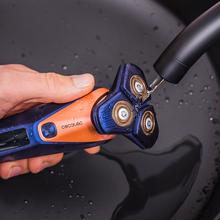 PrecisionCare Saphire Pro Rasoio rotante con base autopulente 3-5 minuti, Include liquido autopulente, Durata di 90 minuti, Lame in titanio