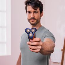 PrecisionCare Saphire Pro Rasoio rotante con base autopulente 3-5 minuti, Include liquido autopulente, Durata di 90 minuti, Lame in titanio