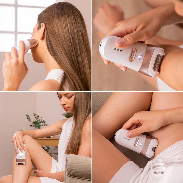 SkinCare Depil-Action 6000 Depiladora de arranque con 60 láminas, luz LED, Accesorio para zonas sensibles, 60 minutos de autonomía