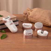 SkinCare Depil-Action 6000 4in1: Depiladora de arranque con 60 láminas, 4 accesorios, luz LED, Accesorio para zonas sensibles, 60 minutos de autonomía