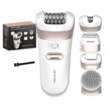 SkinCare Depil-Action 6000 4in1: Depiladora de arranque con 60 láminas, 4 accesorios, luz LED, Accesorio para zonas sensibles, 60 minutos de autonomía