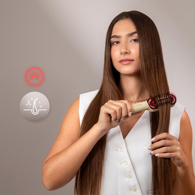HairCare Revitalize Little – Cepillo Reparador con Luz LED, Aplicador de Serum y Masaje Vibratorio, Cuida, Repara y Estimula el Crecimiento del Cabello, 4 Luces LED, Tratamiento Capilar en Casa