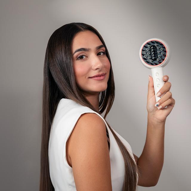 HairCare Revitalize TotalCare, Cepillo Reparador con Microcorrientes EMS, Luz LED Roja y Azul, Aplicador de Serum y 5 Niveles de Intensidad, Nutre, Reafirma y Fortalece el Cabello desde la Raíz
