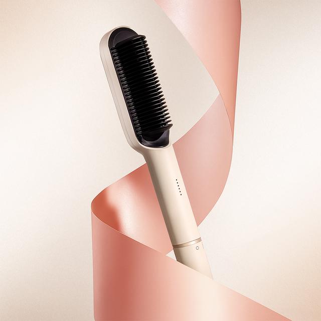 InstantCare Lisse, Cepillo Alisador con 25 Dientes, 5 Temperaturas para Todo Tipo de Cabello, Revestimiento Cerámico, Chips Inteligentes, Calentamiento en 30s, Guante Térmico y Clips Incluidos, Apagado Automático