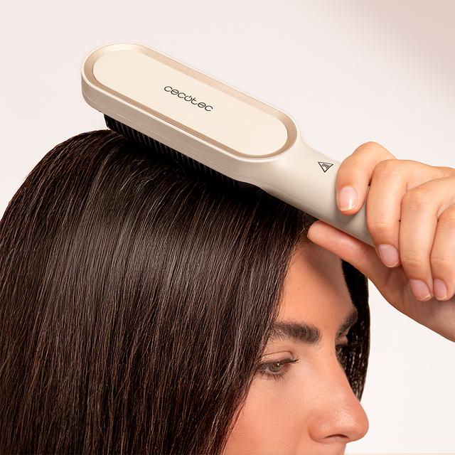 InstantCare Lisse, Cepillo Alisador con 25 Dientes, 5 Temperaturas para Todo Tipo de Cabello, Revestimiento Cerámico, Chips Inteligentes, Calentamiento en 30s, Guante Térmico y Clips Incluidos, Apagado Automático