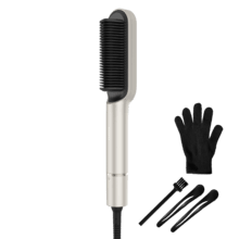 InstantCare Lisse, Cepillo Alisador con 25 Dientes, 5 Temperaturas para Todo Tipo de Cabello, Revestimiento Cerámico, Chips Inteligentes, Calentamiento en 30s, Guante Térmico y Clips Incluidos, Apagado Automático