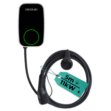 PIT&STOP SMART 11 kW Stazione di ricarica trifase da 11 kW, 16 A, con connettore di tipo 2 e cavo da 5 metri, per auto elettriche e ibride plug-in. Compatibile con l'app Cecotec via WiFi per gestire, programmare e monitorare la ricarica. Protezione IP65, display. Ideale per uso interno o esterno.