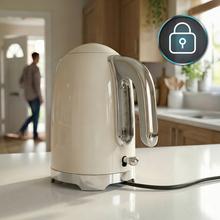 Thermosense Oval Hervidor de agua de 1,7 litros, cuerpo de acero inoxidable y con 2200 W.