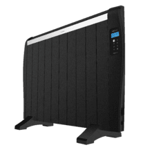 ReadyWarm 2100 Thermal Black Emisor térmico con 10 elementos y 1500 W, pantalla LCD, mando a distancia, temporizador programable, selección de temperatura, cobertura de 20 m² y máxima seguridad.