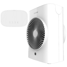 ReadyWarm 2077 Max Force Smart White Chauffage soufflant de 2000 W avec 2 niveaux de puissance, 3 modes de fonctionnement, écran LED et télécommande.