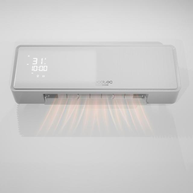 Ready Warm 5310 PowerBox Ceramic Keramisches Wandheizgerät mit LED Bildschirm. 2000 W. Fernbedienung. 3 Modi. 24 Std. Zeitschaltuhr. Oszillation.  IP23.