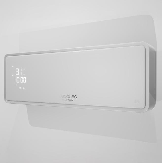 Ready Warm 5310 PowerBox Ceramic Keramisches Wandheizgerät mit LED Bildschirm. 2000 W. Fernbedienung. 3 Modi. 24 Std. Zeitschaltuhr. Oszillation.  IP23.