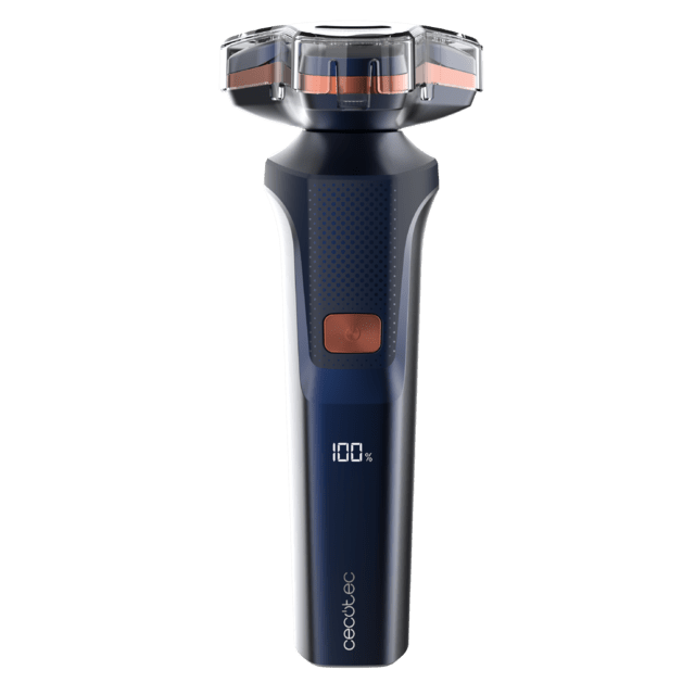 PrecisionCare Aluminum Afeitadora Rotativa con Tecnología de Cuchillas para Pelo Largo y Corto, Pantalla LED Inteligente, 2 Velocidades, 8500 RPM, 2h de Autonomía, Cabezal Magnético y Revestimiento de Titanio
