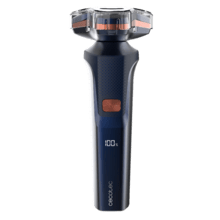 PrecisionCare Aluminum Afeitadora Rotativa con Tecnología de Cuchillas para Pelo Largo y Corto, Pantalla LED Inteligente, 2 Velocidades, 8500 RPM, 2h de Autonomía, Cabezal Magnético y Revestimiento de Titanio