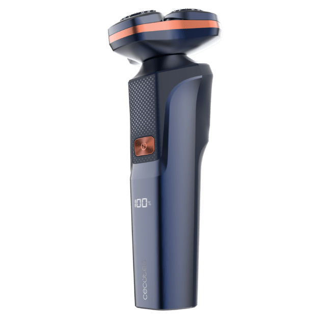 PrecisionCare Aluminum Afeitadora Rotativa con Tecnología de Cuchillas para Pelo Largo y Corto, Pantalla LED Inteligente, 2 Velocidades, 8500 RPM, 2h de Autonomía, Cabezal Magnético y Revestimiento de Titanio