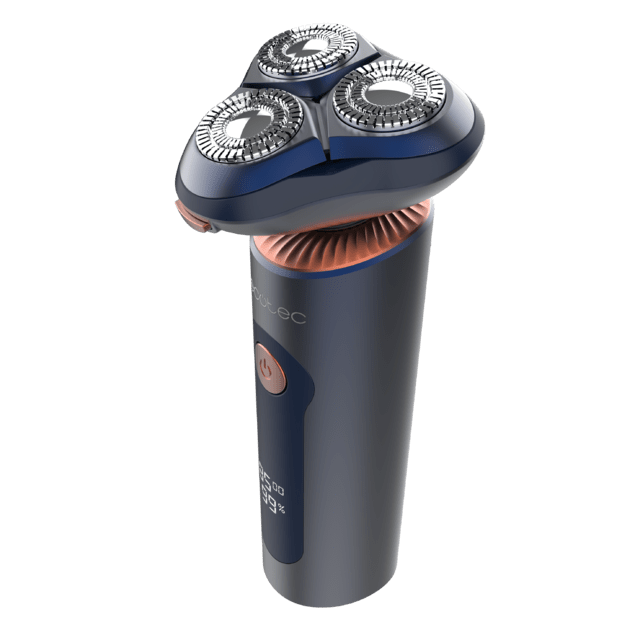 PrecisionCare Aluminium Pro: Afeitadora Rotativa, 80 mins de Autonomía, Pantalla, Cuchillas de Titanio, Base de carga
