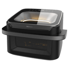 Cecofry Advance 10000 Full Vision Freidora de aire 10L y 2 ventanas de visualización. 2200 W de potencia, base para pizzas perfectas, cubeta divisible, asa fría y 12 menús para cocinar fácil y saludable.