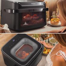 Cecofry Advance 10000 Full Vision Freidora de aire 10L y 2 ventanas de visualización. 2200 W de potencia, base para pizzas perfectas, cubeta divisible, asa fría y 12 menús para cocinar fácil y saludable.