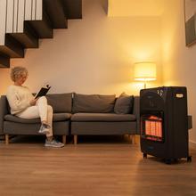 Ready Warm 4200 Slim Fold Estufa de gas con una potencia de hasta 4,2 kW, triple sistema de seguridad y bombona de gas con 15 kg de capacidad.
