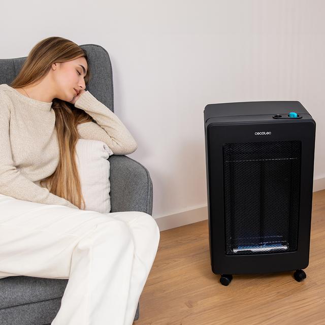 ReadyWarm 4500 BlueFlame Foldable Estufa de gas de llama azul plegable con 4200 W, 2 niveles de potencia, encendido piezoeléctrico y triple sistema de seguridad.