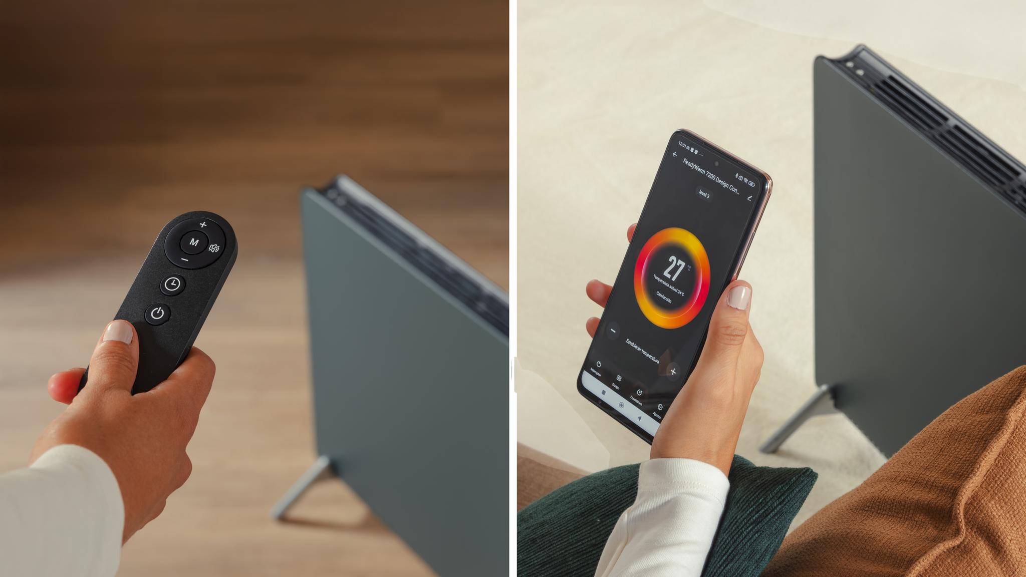 Configúralo desde la App Móvil o el control remoto