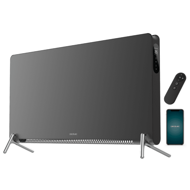 ReadyWarm 7200 Design Connected Convettore da 1800W con display touch screen, telecomando e APP. Adatto a parete o a pavimento, con un design moderno e innovativo