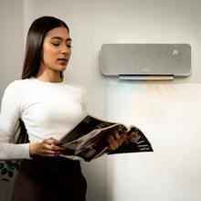 ReadyWarm 3000 Textile Chauffage mural de 2000 W, design en tissu, écran LED, télécommande, minuterie et ailette oscillante.