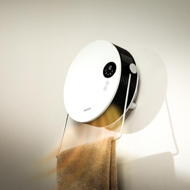 ReadyWarm 2000 Round Calefactor pared con toallero de 2000W y mando a distancia