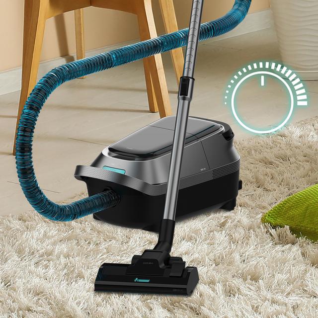 Conga Powerbag 5000 ProStyle Aspirapolvere a traino con sacchetto. Aspiratore con potenza di 890 W, serbatoio da 5 L, filtro HEPA e controllo digitale per una pulizia accurata di qualsiasi superficie. Include accessori, funzione soffiatore e design ergonomico per il massimo comfort.