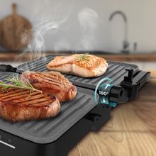 Gril électrique Rock'nGrill 1500 à ouverture totale (1500 W). Revêtement en pierre RockStone. Ouverture à 180°. Bac de récupération des graisses.