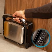 Rock'nGrill 1500 Full Open Parrilla eléctrica con 1500W. Revestimiento de piedra RockStone. Apertura 180º.  Bandeja recogegrasas.