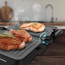 Rock'nGrill 2000 Full Open Grelhador elétrico com 2000W. Revestimento de pedra RockStone. Abertura 180º. Bandeja de recolha de gordura.