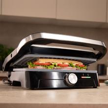 Rock'nGrill 2000 Full Open Parrilla eléctrica con 2000W. Revestimiento de piedra RockStone. Apertura 180º. Bandeja recogegrasas.