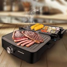 Rock'nGrill 2000 Full Open Grelhador elétrico com 2000W. Revestimento de pedra RockStone. Abertura 180º. Bandeja de recolha de gordura.