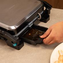 Rock'nGrill 2000 Full Open Parrilla eléctrica con 2000W. Revestimiento de piedra RockStone. Apertura 180º. Bandeja recogegrasas.