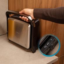 Rock'nGrill 2000 Full Open Parrilla eléctrica con 2000W. Revestimiento de piedra RockStone. Apertura 180º. Bandeja recogegrasas.