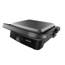 Rock'nGrill 2000 Full Open Grelhador elétrico com 2000W. Revestimento de pedra RockStone. Abertura 180º. Bandeja de recolha de gordura.