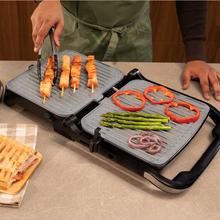 Rock'nGrill 2000 Full Open Parrilla eléctrica con 2000W. Revestimiento de piedra RockStone. Apertura 180º. Bandeja recogegrasas.